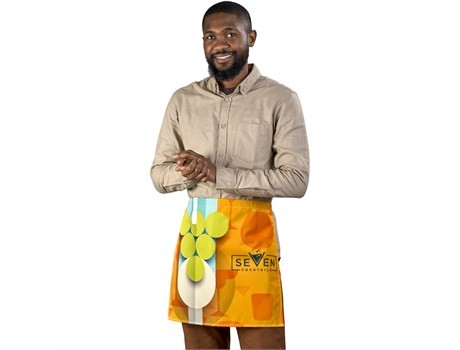 Waves Branding dye sublimation printed waist apron for hotels branding in Nairobi.