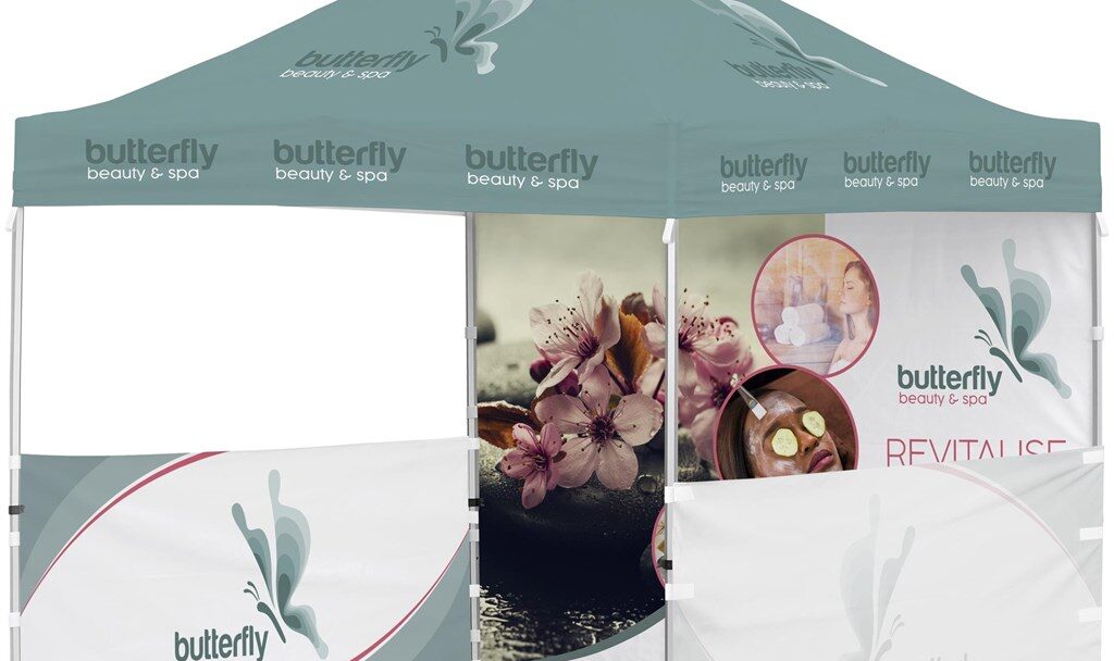 Gazebo 3m x 3m 1 full wall 2 half walls